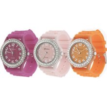 Gp By Brinley Co. Women's Platinum Silicone Watch