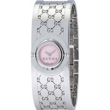 Gucci YA112513 Series 112 Twirl Bangle Style Pink Mother of Pearl Dial