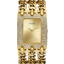 GUESS Chain-Link Rhinestone Watch