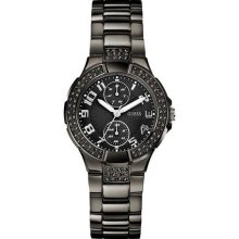 GUESS Chronograph Black Ion Plated Ladies Watch U13586L3 ...