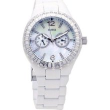 Guess G13552l Swarovski Crystal White Chill Watch