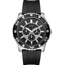 Guess Gents Chronograph Black Rubber Strap Watch W10616g1