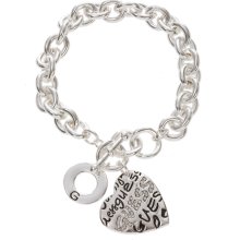 GUESS Graffiti GUESS Heart Bracelet, SILVER