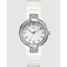 GUESS Status In-the-Round Watch - White and Si