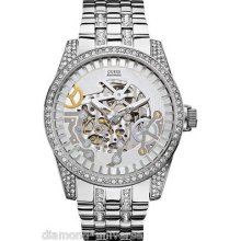 Guess Watch, Men's Automatic Stainless Steel Bracelet 57x47mm U0012g1