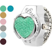 Heart Women's Shinning Shaped Alloy Analog Quartz Ring Watch (Assorted Colors)