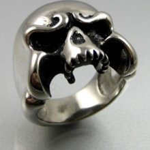 Heavy Biker Stainless Steel Classic Skull Mens Ring