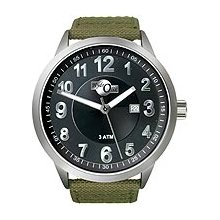 HydrOlix 3-Hand Green Web Fabric/Black Dial Unisex watch #XA00207