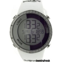 Ice Plus White Digital 0.10ct Diamond Hip Hop Watch