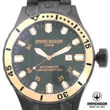 Immersion Mens Limited Edition Whale Swiss Automatic 300m Divers Watch Black