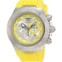 Invicta Men's 1534 Subaqua Sport Chronograph Silver Dial Yellow Silicone Watch