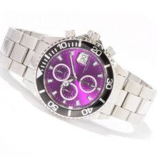 Invicta Men's Pro Diver Quartz Chronograph Stainless Steel Bracelet Watch PURPLE