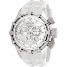 Invicta Mens Reserve Bolt Swiss Made Chronograph Stainless Steel White Watch