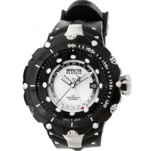 Invicta Men's Reserve GMT Venom Generation II Stainless Steel Case Rubber Bracelet Silver Dial 12774