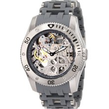 Invicta Men's Stainless Steel Sea Spider Mechanical Skeleton Silver Dial 1255