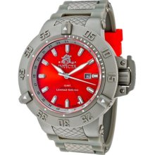 Invicta Men's Subaqua Limited Edition GMT Red Dial Grey Polyureth ...