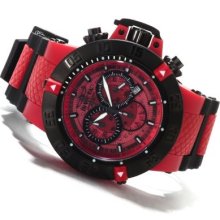 Invicta Men's Subaqua Noma III Quartz Chronograph Plastic Case Polyurethane Strap Watch RED