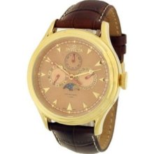 Invicta Multifunction Gold Tone Copper Dial Moon Phase Inv4216