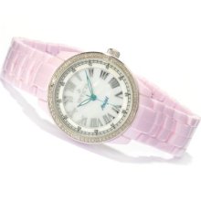 Invicta Women's Classique Quartz Diamond Accent Ceramic Bracelet Watch w/ Travel Box