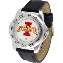 Iowa State Logo- Mens Sport Leather Watch