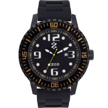 IZOD Eagle XL Black - Yellow 55mm Case, 3 Hand Sports Strap Watch