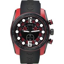 Izod Men's IZS2/3.Black.Red Black Resin Quartz Watch with Red Dial