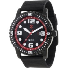 Izod Men's IZS3/3.Black.Red Black Nylon Quartz Watch with Red Dial