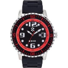 Izod Men's IZS4/4.BLACK.RED Black Rubber Quartz Watch with Black Dial