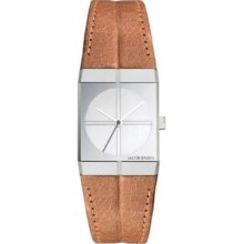 Jacob Jensen Icon Series Women's Quartz Watch With White Dial Analogue Display And Brown Leather Strap 243