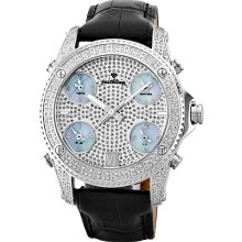 JBW Jet Setter Diamond World Time Silver Dial Mens Watch JB-6244-E