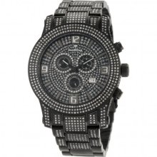 JBW Just Bling Iced Out Men's JB-6235-D Lynx Six Carat Diamond Mother-Of-Pearl Black Ion Plated Stainless Steel Watch