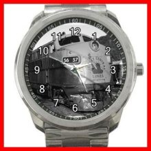 Jersey Central Lines Diesel Engine Rou Silvertone Sports Metal Watch