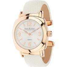 Joan Rivers Hinged Bangle Boyfriend Watch - Ivory - One Size