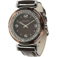 Joan Rivers Lap of Luxury Bezel Strap Watch - Tortoise - One Size