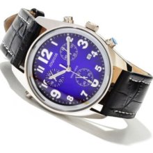 Jowissa Men's Ginebra Swiss Made Quartz Chronograph Stainless Steel Leather Strap Watch