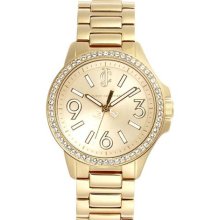 Juicy Couture Jetsetter Round Gold Bracelet Watch - Gold