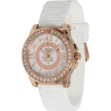 Juicy Couture Pedigree 1900792 White Jely Silicone Band Crystals Watch