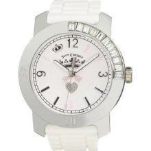 Juicy Couture Women's Stainless Steel Case Rrp $195 White Rubber Watch 1900548