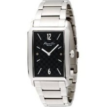 Kenneth Cole Men Stainless Steel Design Dial Luminous Hands Bracelet Strap Watch