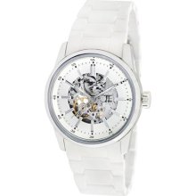 Kenneth Cole New York Automatic Watch With White Rubber Link Strap