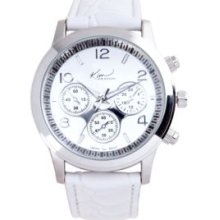 Kim RogersÂ® White Patent Croc Strap Watch