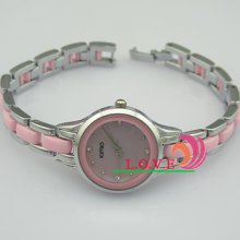 Kimio Fashion Arrival Pink Color Round Shape Lovely O-l Lady's Quartz Watch