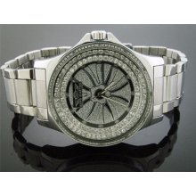 King Master 50mm 12 Diamonds Watch Silver Face