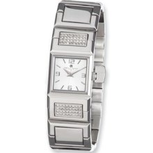 Ladies Charles Hubert Stnlss Steel Silver Dial Crystal 18mm Watch Xwa3295