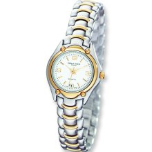 Ladies Charles Hubert Two-tone Brass White Dial Watch