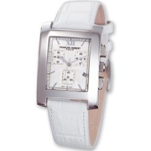 Ladies Charles Hubert Wht Leather Wht Dial Chrono Watch