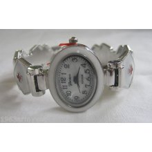 Ladies Geneva Nurse Cap Bracelet Watch - For A Nurse, Mop Like Dial