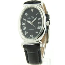 Ladies Lucien Piccard Leather Diamond Watch 28178bk