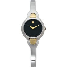 Ladies Movado 24mm Two Tone Kara Black Wrist Watch