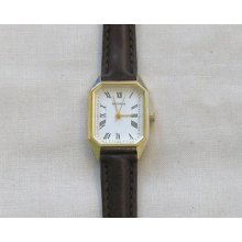 Ladies' Sekonda Quartz Watch Rectangle Face Good Quality Brown Leather Strap